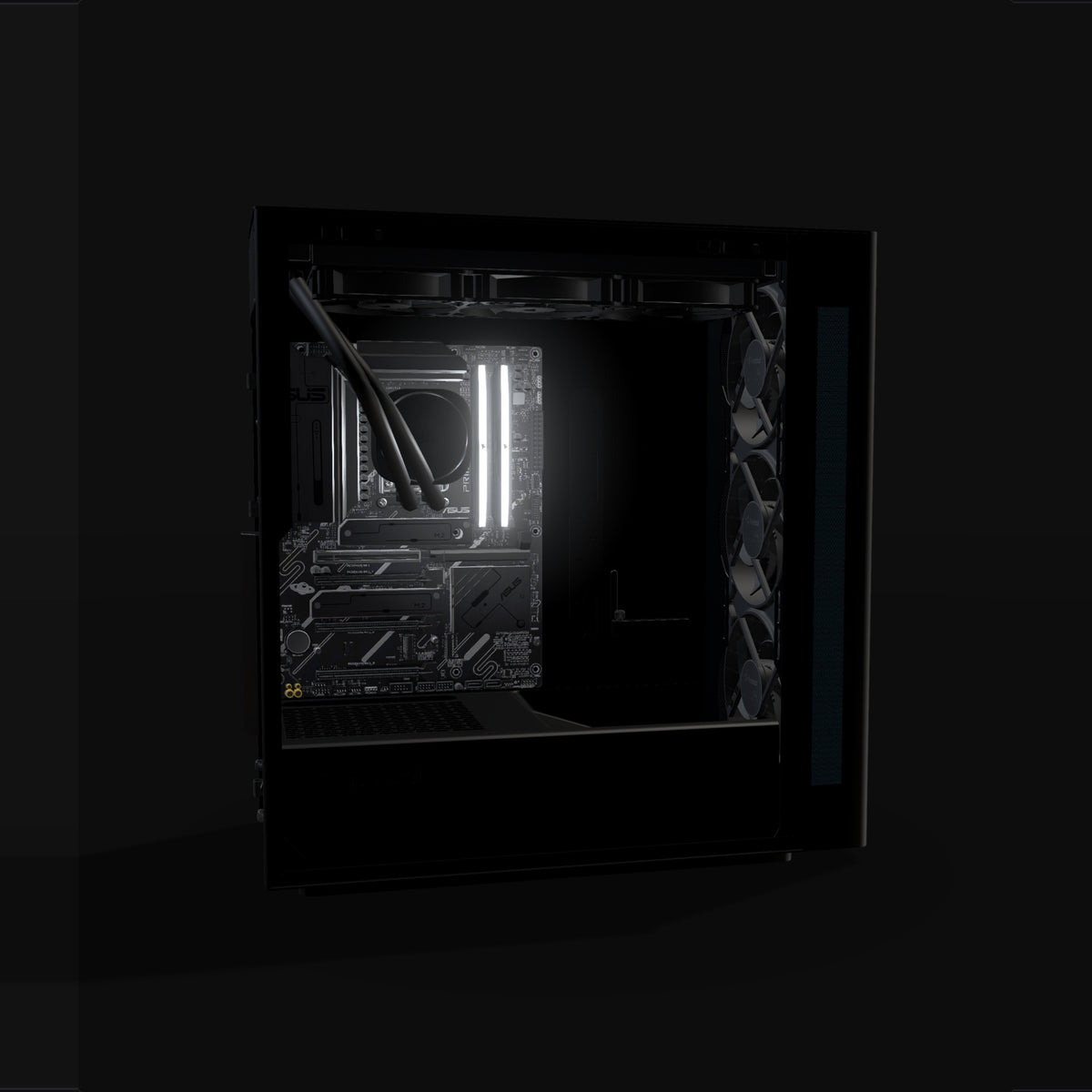 Workstation Silent – 3D-Rendering von der Seite
