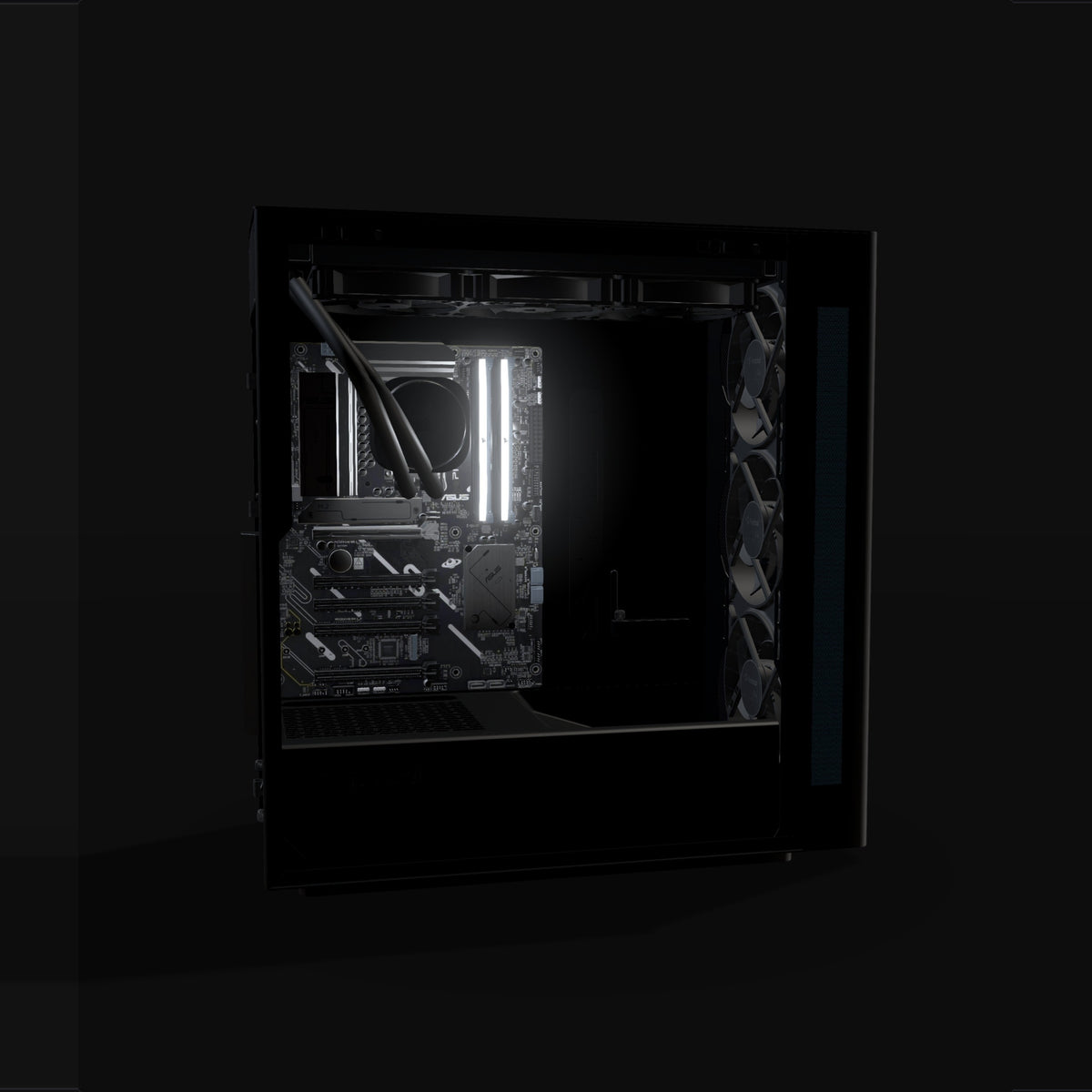 Workstation Silent – 3D rendering, side view