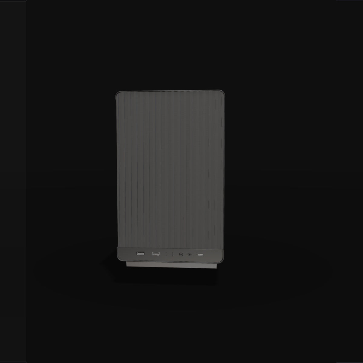 Workstation Compact – 3D rendering, front view, RGB cool white