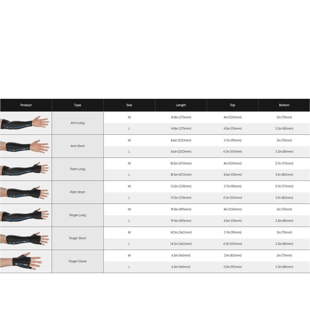 Arm Sleeve Finger Short
