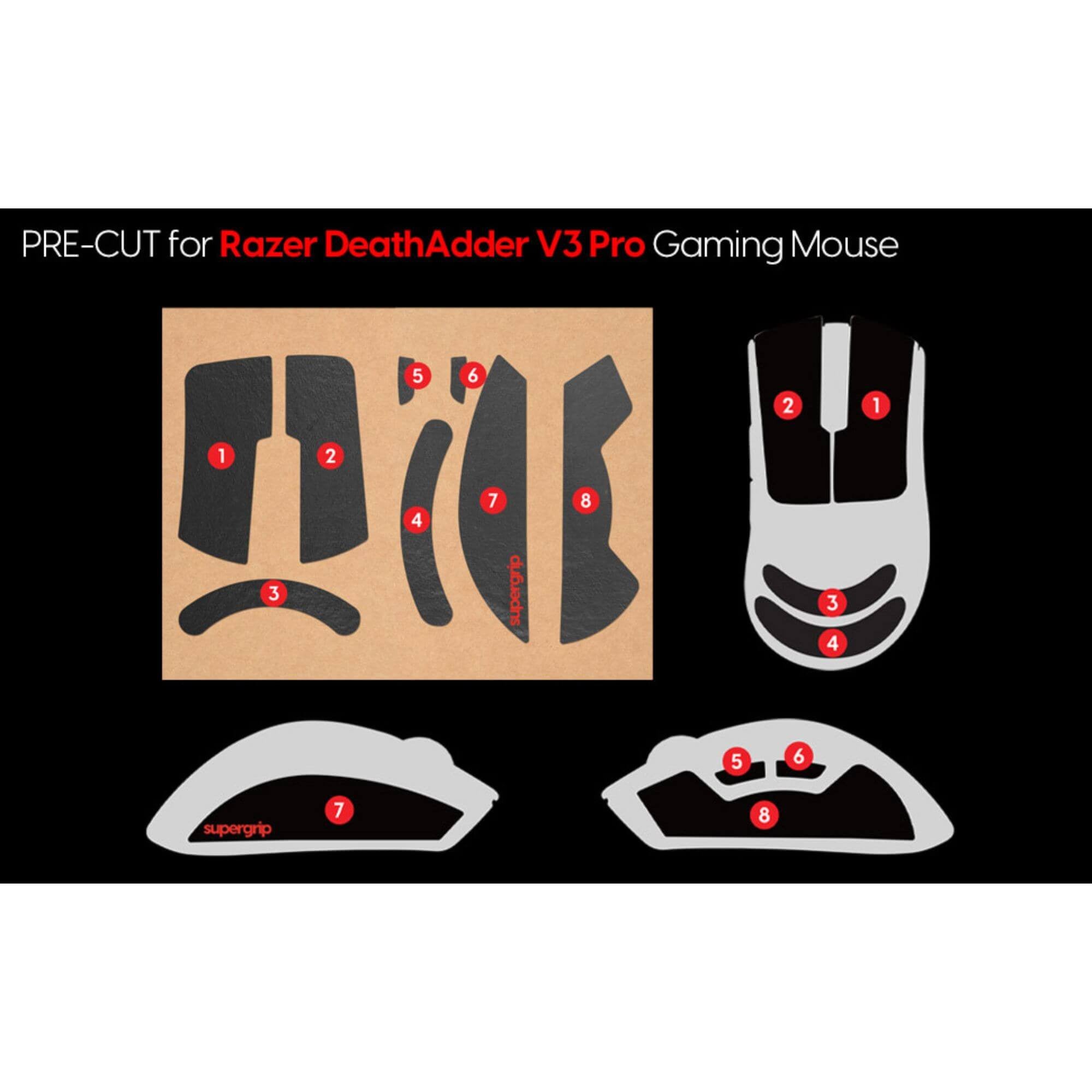 Supergrip Grip-Tape for Razer DeathAdder V3 Pro