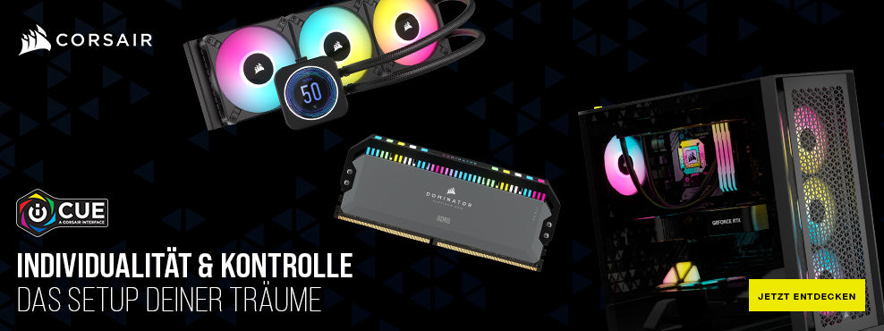 Corsair iCUE Produkte — Wasserkühlung, DOMINATOR RAM und RGB-Gehäuse